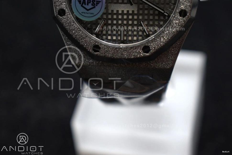 1:1 APSF on SS 15454 Bracelet Textured Clone Super Best Oak Frosted Edition SA3120 Dial SS 37mm Grey Royal 0317